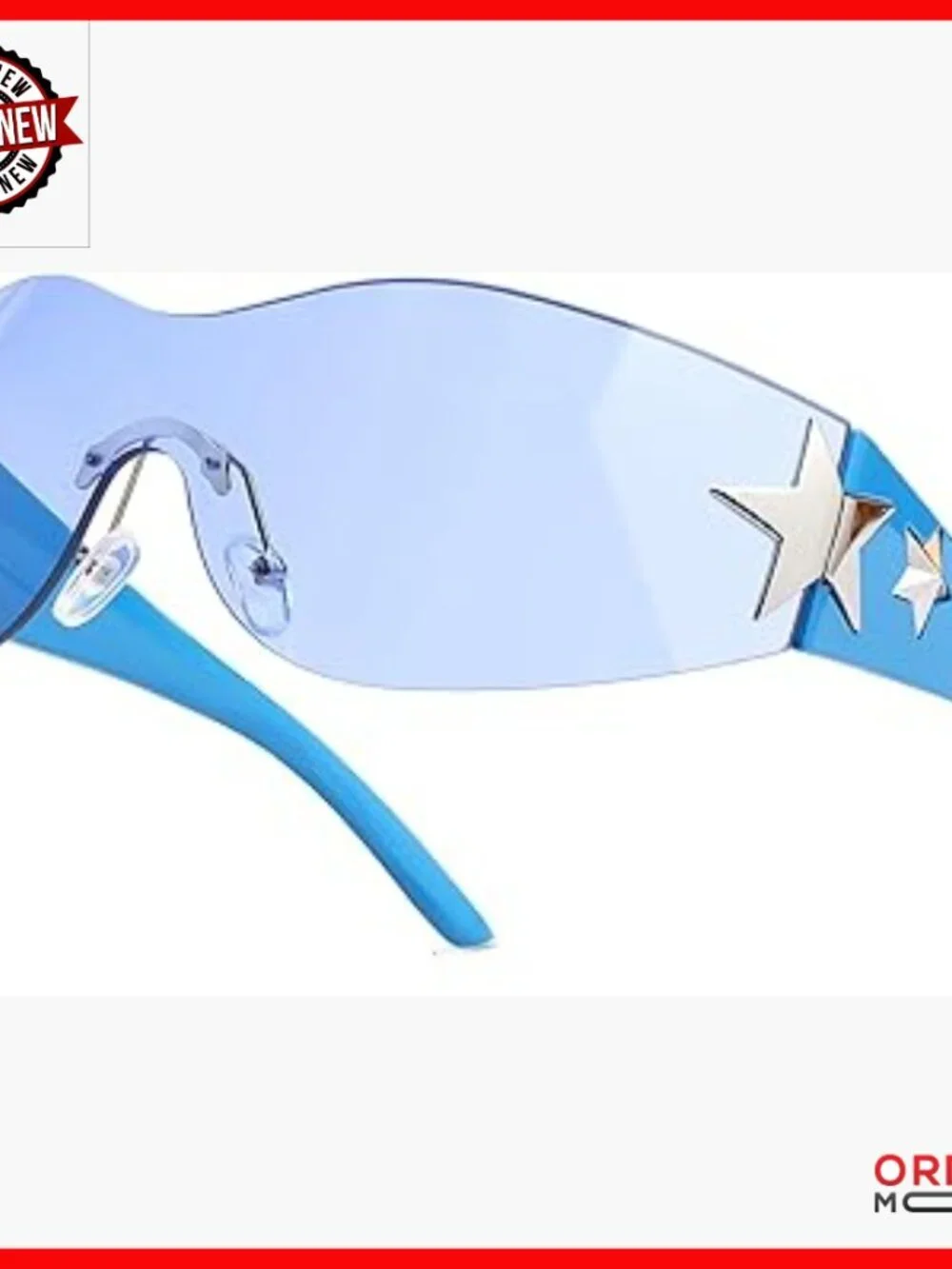 Rimless Y2K Wrap Around Sunglasses UV400 Protection Lightweight Trendy